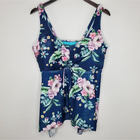 BECCA Plus Size Costa Rica Floral Tankini Top - Picture 1 of 4